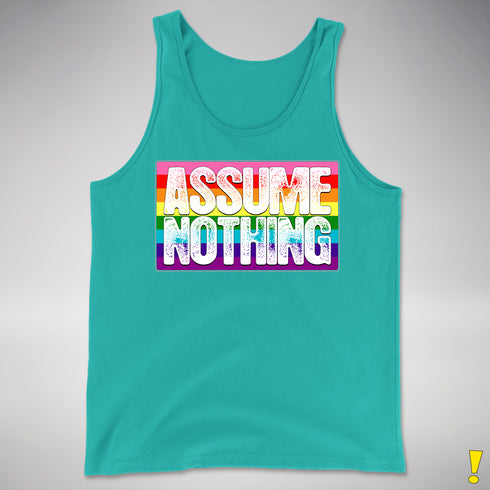 Assume Nothing Gilbert Baker Original LGBTQ Gay Pride Flag Premium - Teal